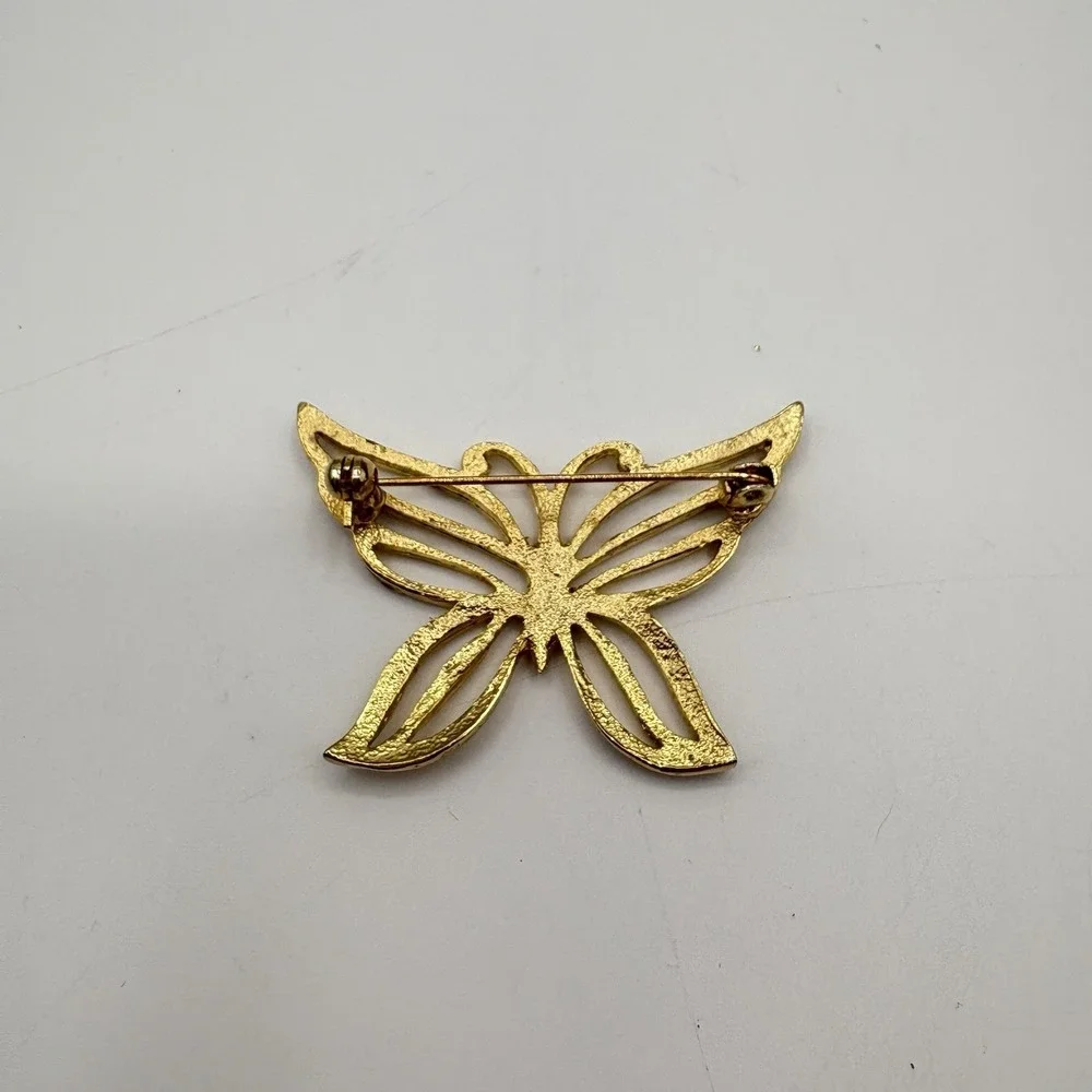 Vintage Gold Tone Butterfly Pin Brooch